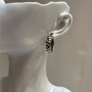 Vintage Open Filigree Scroll Clip On Hoop Earrings